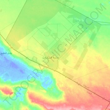 Sadat topographic map, elevation, terrain