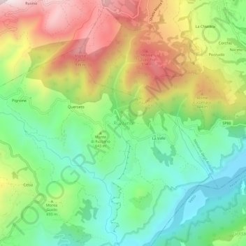 Ruzzano topographic map, elevation, terrain
