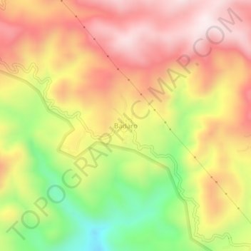 Badaro topographic map, elevation, terrain