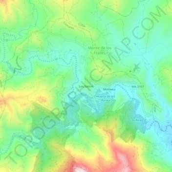 Los Sarcos topographic map, elevation, terrain