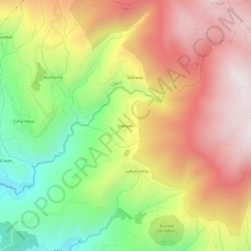 Sobrado topographic map, elevation, terrain