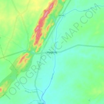 Meghrej topographic map, elevation, terrain
