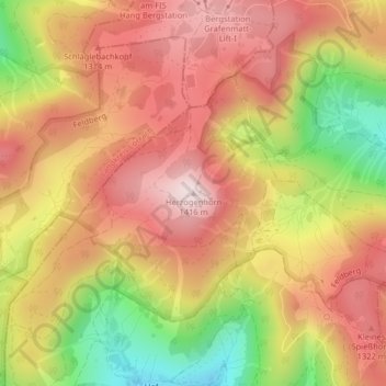 Herzogenhorn topographic map, elevation, terrain