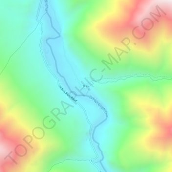 Shila topographic map, elevation, terrain