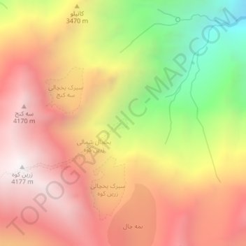 خدابره topographic map, elevation, terrain