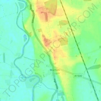 Gate Burton topographic map, elevation, terrain