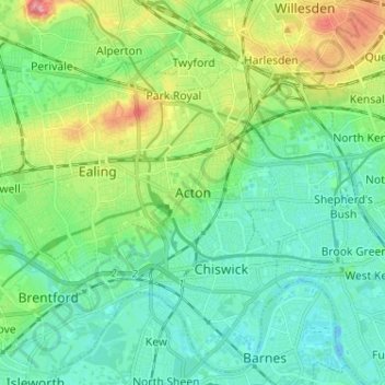 Acton topographic map, elevation, terrain