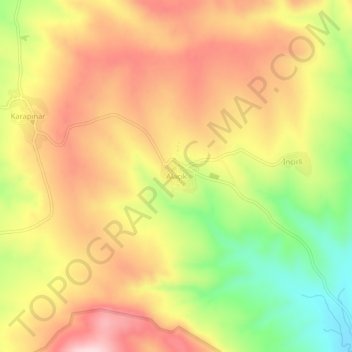 Alaçık topographic map, elevation, terrain
