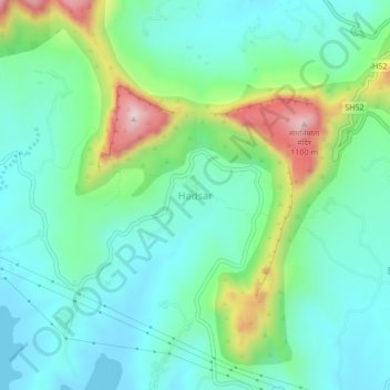 Hadsar topographic map, elevation, terrain