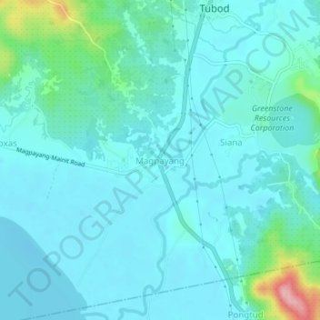 Magpayang topographic map, elevation, terrain
