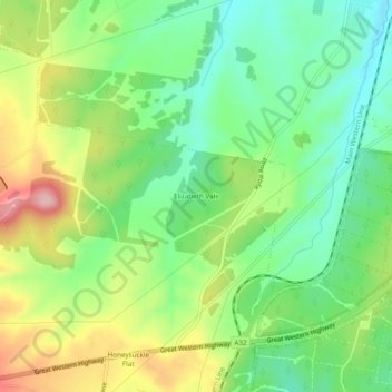 Elizabeth Vale topographic map, elevation, terrain