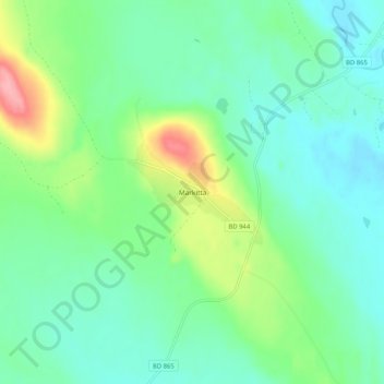 Markitta topographic map, elevation, terrain