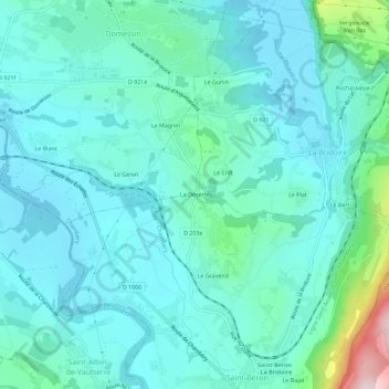 La Déserte topographic map, elevation, terrain