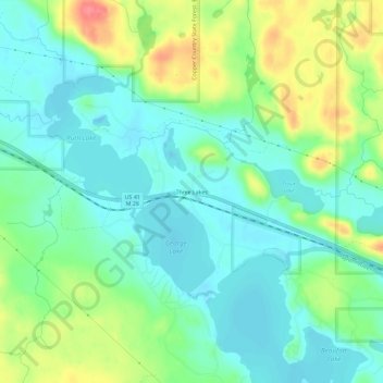 Three Lakes topographic map, elevation, terrain