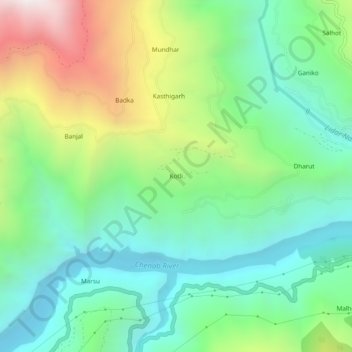 Kotli topographic map, elevation, terrain