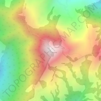 Cerro Turrubares topographic map, elevation, terrain