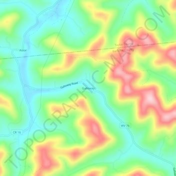 Galloway topographic map, elevation, terrain