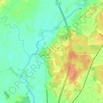 Fullerö topographic map, elevation, terrain