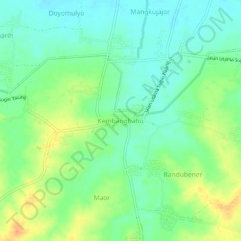 Kembangbahu topographic map, elevation, terrain