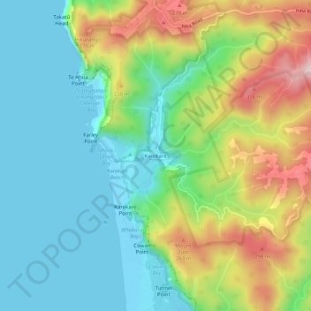 Karekare topographic map, elevation, terrain