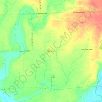 Allentown topographic map, elevation, terrain