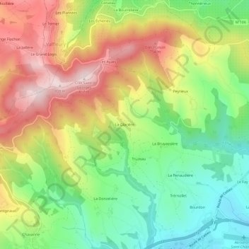 La Glacière topographic map, elevation, terrain