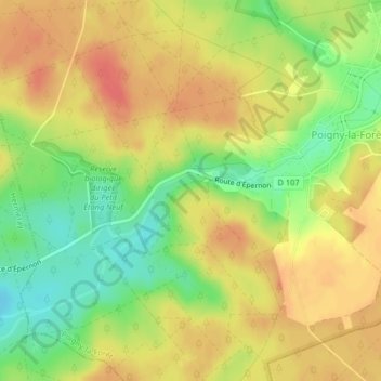 Les Rochers d'Angennes topographic map, elevation, terrain