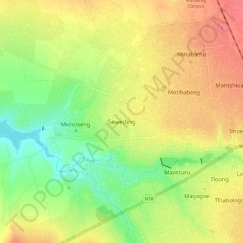 Seweding topographic map, elevation, terrain