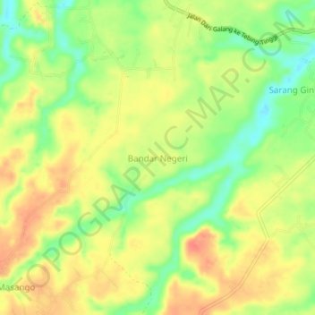 Bandar Negeri topographic map, elevation, terrain