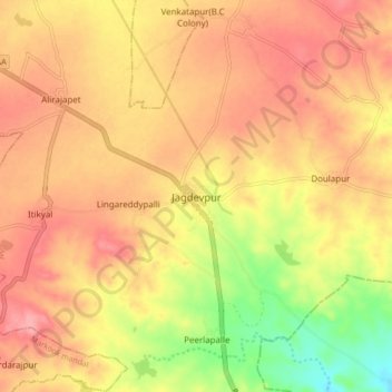 Jagdevpur topographic map, elevation, terrain