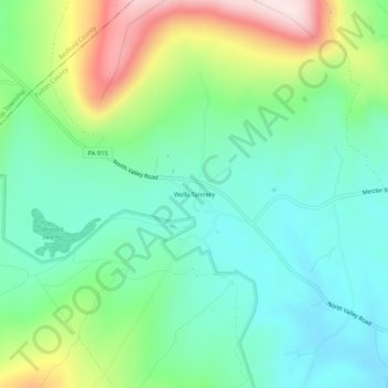 Wells Tannery topographic map, elevation, terrain