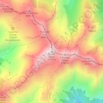 Monte Capio topographic map, elevation, terrain