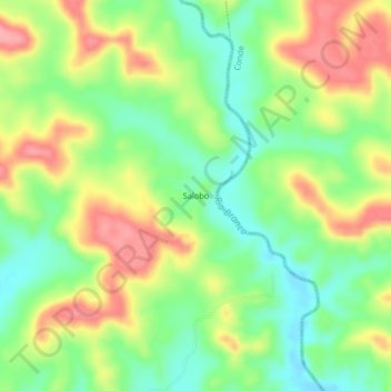 Salobo topographic map, elevation, terrain