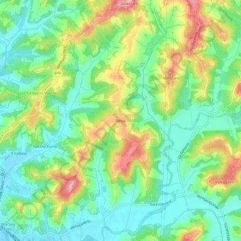 Renai topographic map, elevation, terrain