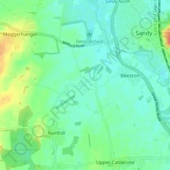 Hatch topographic map, elevation, terrain