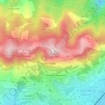 Cristo del Naranco topographic map, elevation, terrain
