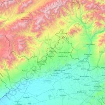 Chorvoq topographic map, elevation, terrain