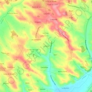 La Rigné topographic map, elevation, terrain
