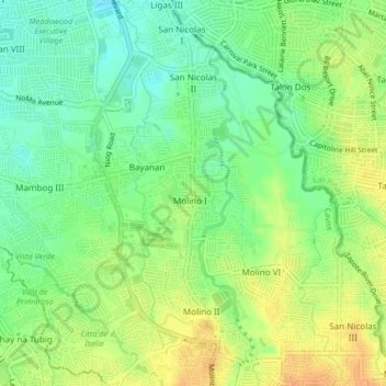 Molino 1 topographic map, elevation, terrain