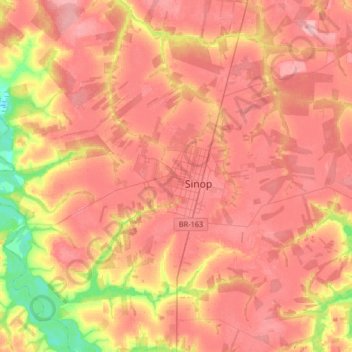 Sinop topographic map, elevation, terrain