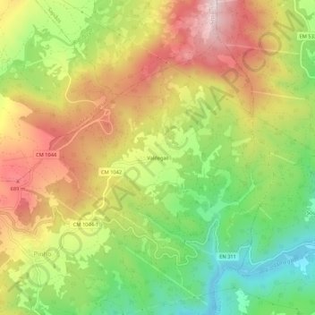 Valdegas topographic map, elevation, terrain