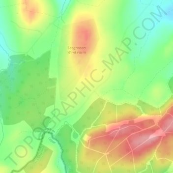Clogh topographic map, elevation, terrain