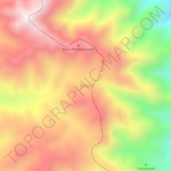 Siniu topographic map, elevation, terrain