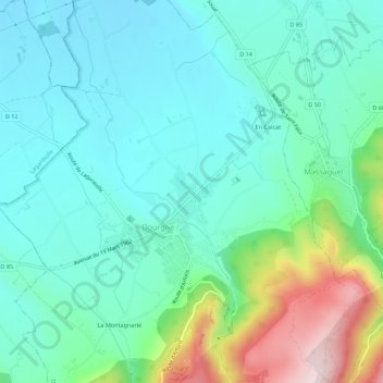 La Rivière Basse topographic map, elevation, terrain