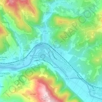 Le Sieci topographic map, elevation, terrain