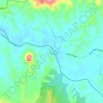 Cooran topographic map, elevation, terrain