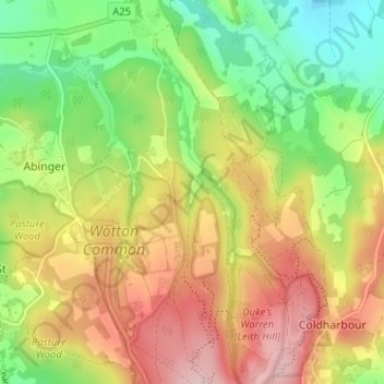 Broadmoor topographic map, elevation, terrain