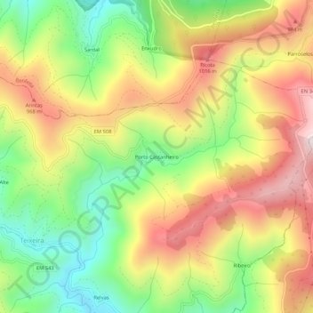 Porto Castanheiro topographic map, elevation, terrain