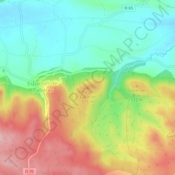 Pic de Gaurran topographic map, elevation, terrain