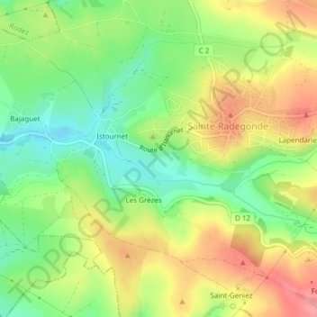 Sorinières topographic map, elevation, terrain